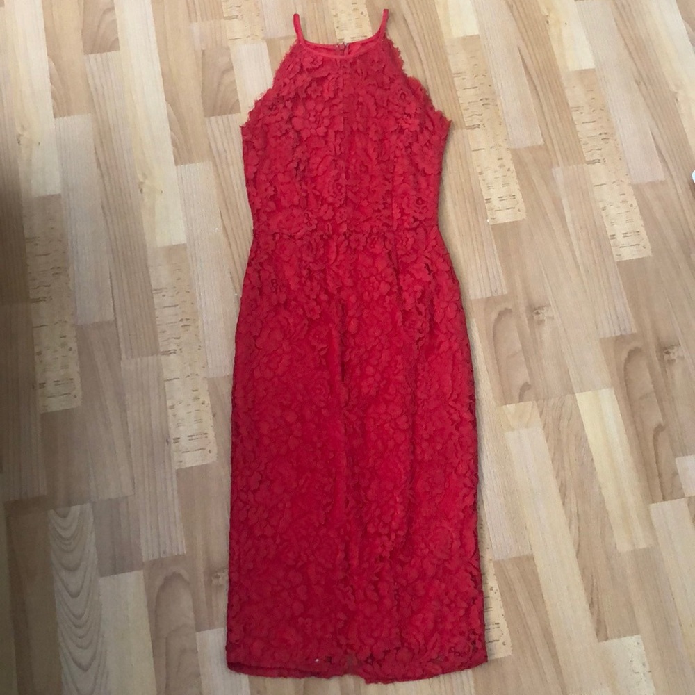 Red lace midi sleeveless Yumi Kim dress